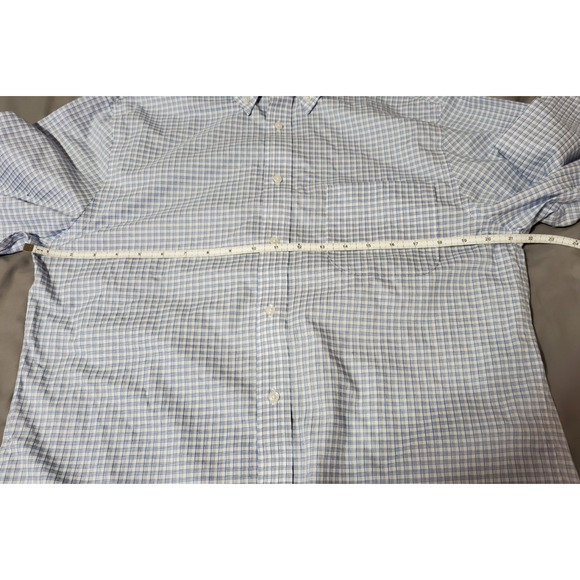 Jos. A. Bank Traveler Men’s Dress Shirt Size 16 32/33 | Blue Check Pattern 100% - Picture 5 of 11